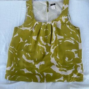 J.Crew 100%Cotton Yellow Green Pleated Sleeveless Tank Top#A